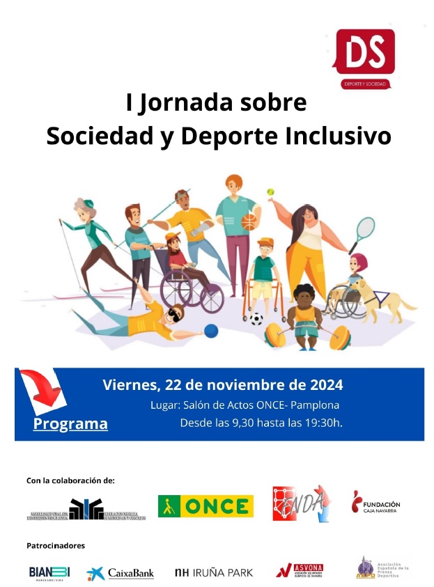 &quot;I Jornada sobre Sociedad y Deporte Inclusivo&quot; (22 de noviembre, Pamplona)